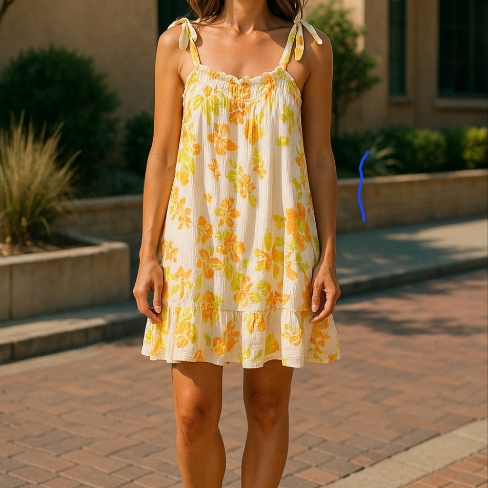 Floral Sundress with Tie Straps